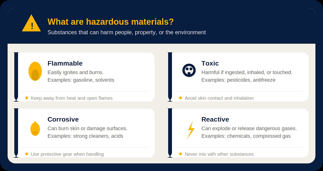 What hazardous material can't go in a dumpster.